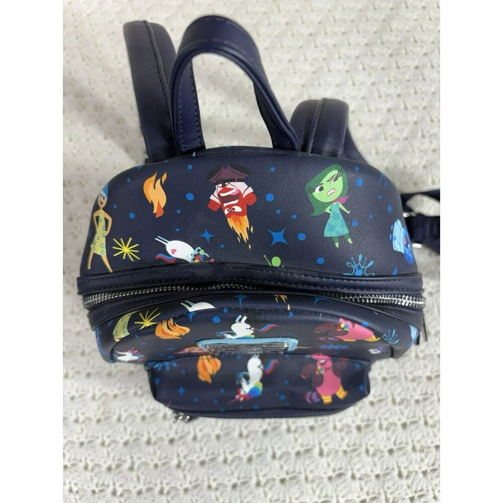 Disney Parks Exclusive Loungefly Inside Out Black w/Blue Mini Backpack EUC